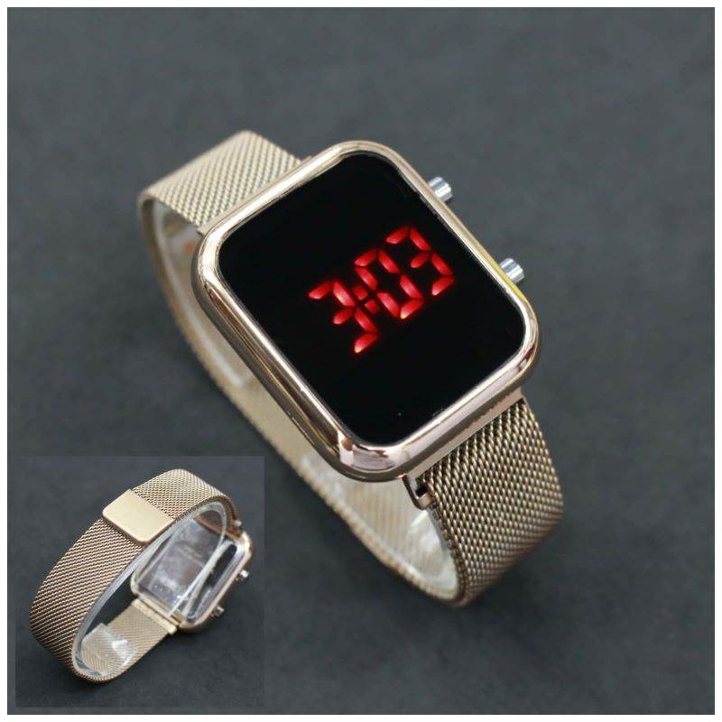 JAM TANGAN WANITA LED WATCH DIGITAL MAGNET DIGITAL MESH EB