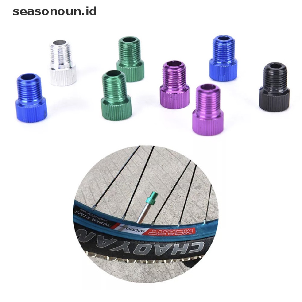 (seasonoun) 6pcs Adapter Converter Pentil PRESTA Ke SCHRADER Bahan Aluminum Untuk Ban Sepeda