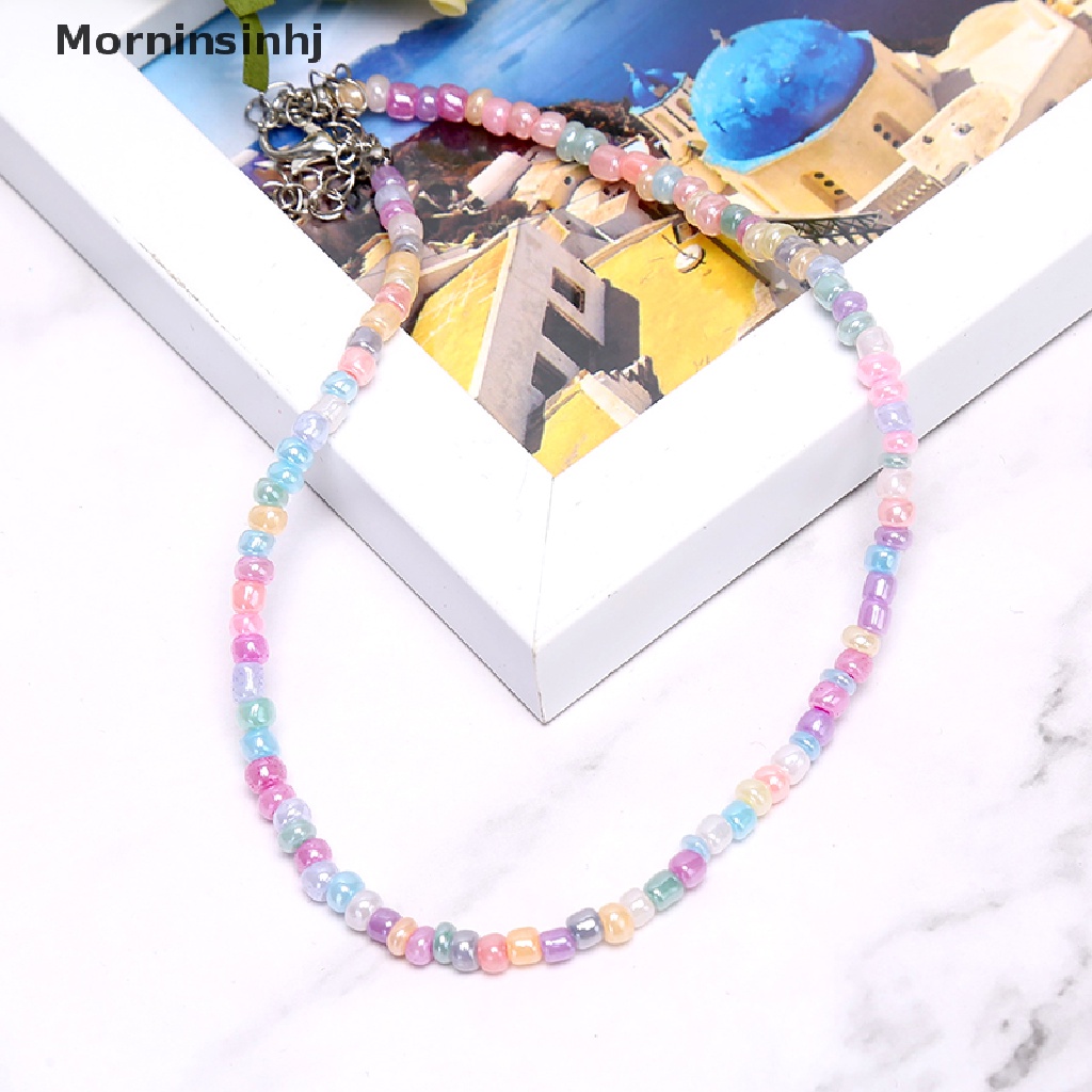 Kalung Choker Rantai Manik-Manik Warna-Warni Gaya Boho Untuk Wanita