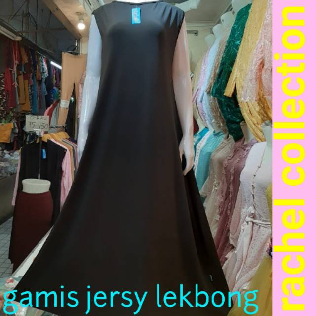 GAMIS JERSY LEKBONG BAHAN TEBAL KHUSUS HITAM GARANSI BAGUS BAHAN TEBAL