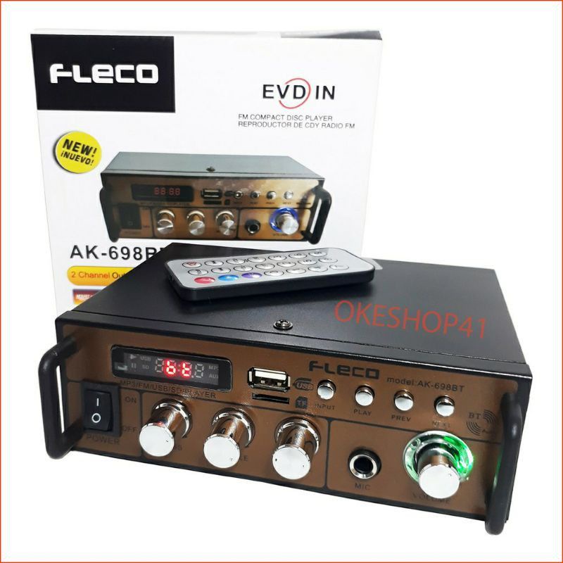 Amplifier FLECO F AK 698BT ( Bluetooth) Stereo Karaoke + Mp3 player + FM Radio ( Bluetooth /