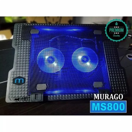 COOLING PAD MURAGO MS800 2 FAN 17 INCH BLUE LED - 2 fan ERGOSTAND cooling pad