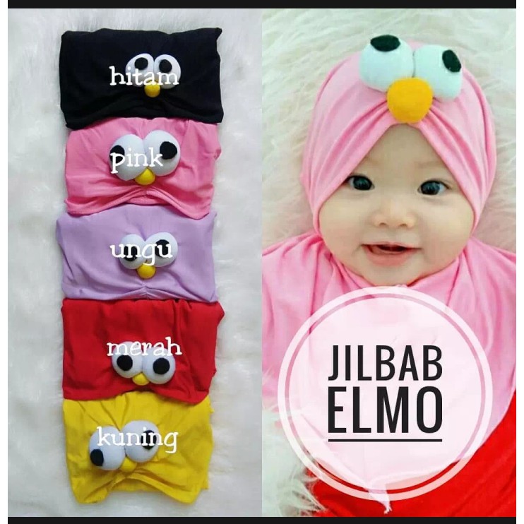 Hijab anak bayi MATA ELMO / jilbab anak perempuan/kerudung bayi terbaru