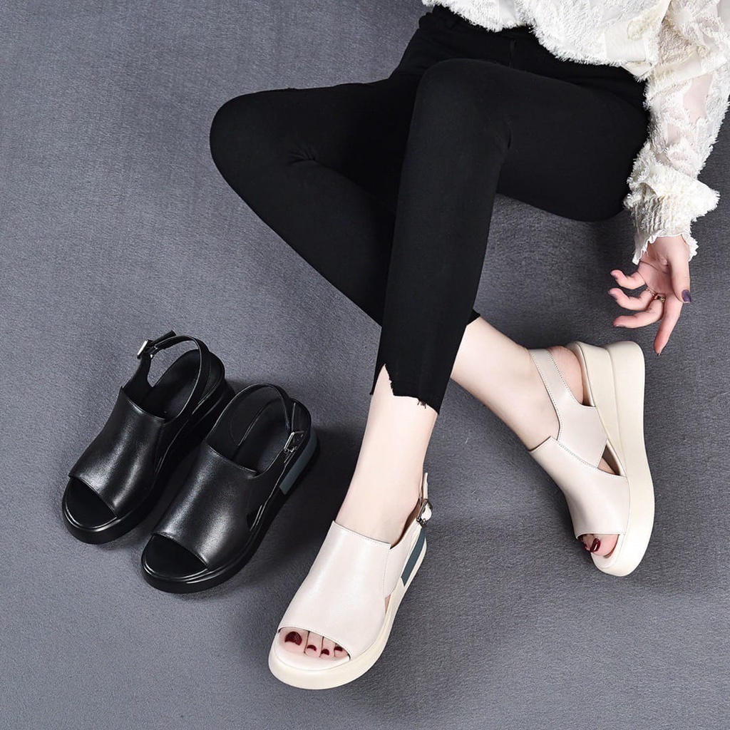 Sepatu Sandal Wanita Tinggi Kekinian Trendy Fashionable Sepatu Sendal Cewek Wedges Wanita Korea Wejes Wanita Import