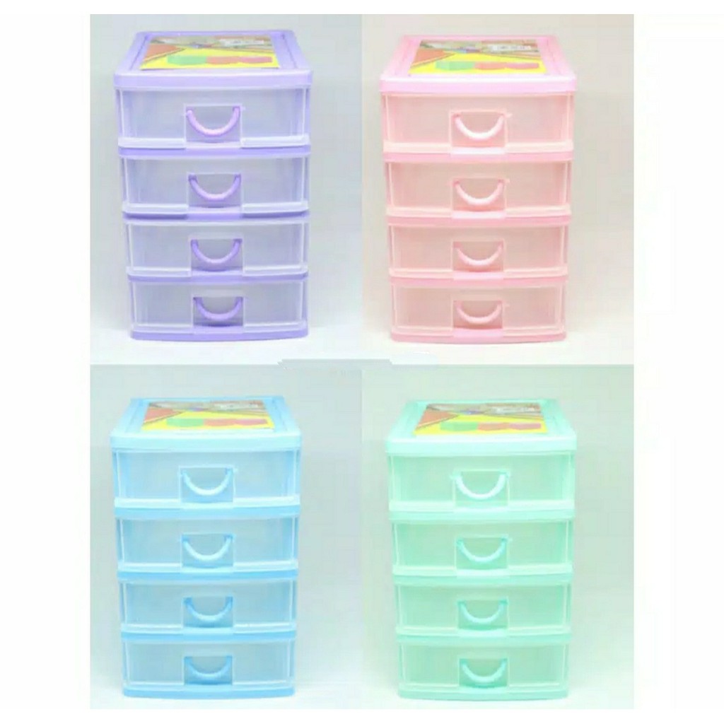 Laci Susun 4 Kecil Laci Mini Mini Container Laci Plastik Laci Susun 4 Kecil Laci Mini Mini Container Laci Plastik