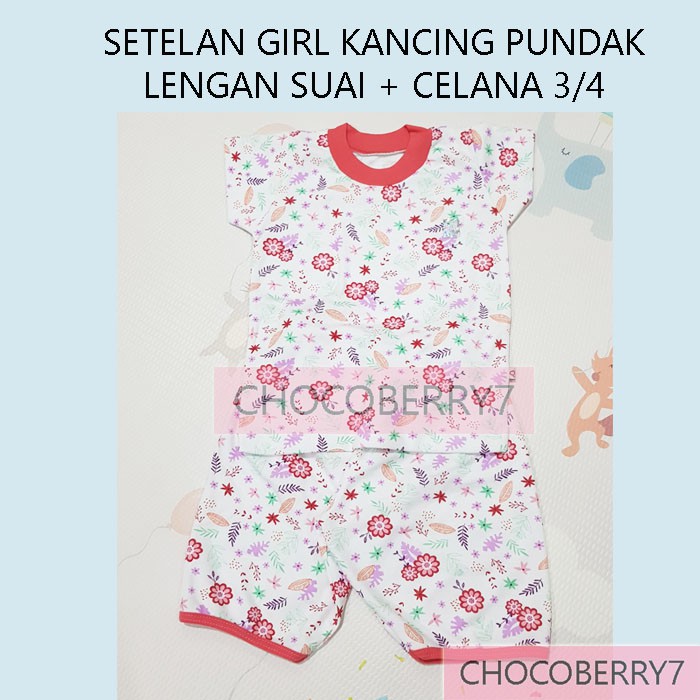 Setelan Baju Celana Bayi Anak Perempuan merk LittleQ Little Q