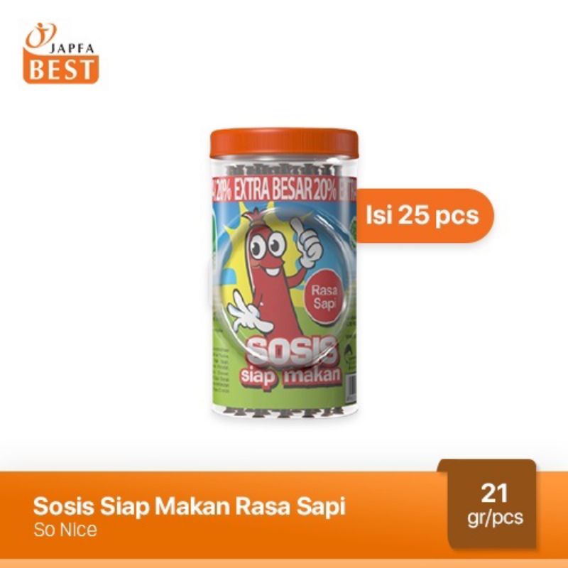 

sosis so nice ayam dan sapi isi 25 ekstra 1 pcs per toples