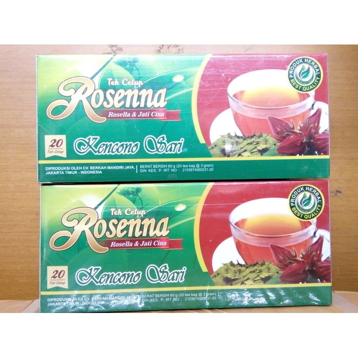 

Murah teh celup rosella plus jati cina kencono sari teh herbal teh rosenna