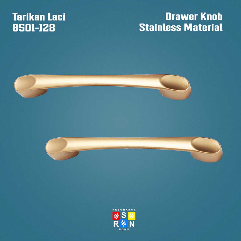 Tarikan Laci Coating Gold 8501-128 / Handle Gagang Pintu Laci Lemari Resonance Home