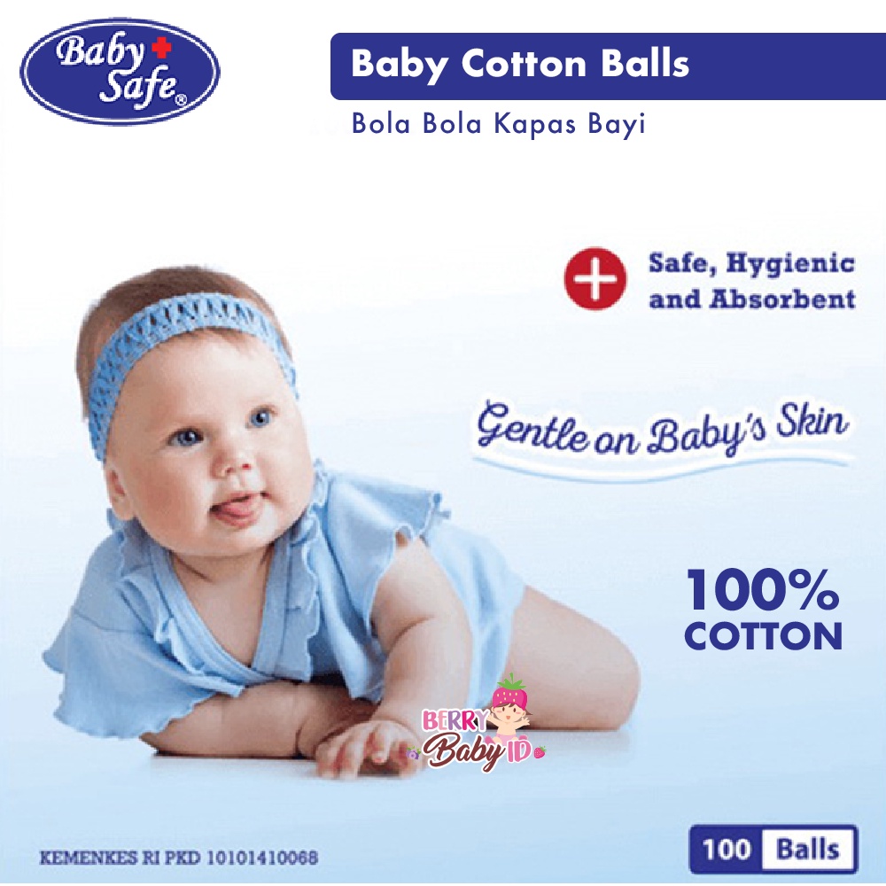 Baby Safe Cotton Ball Bola Bola Kapas Bayi Murni 100 Pc / 50 Gr BBS020 Berry Mart
