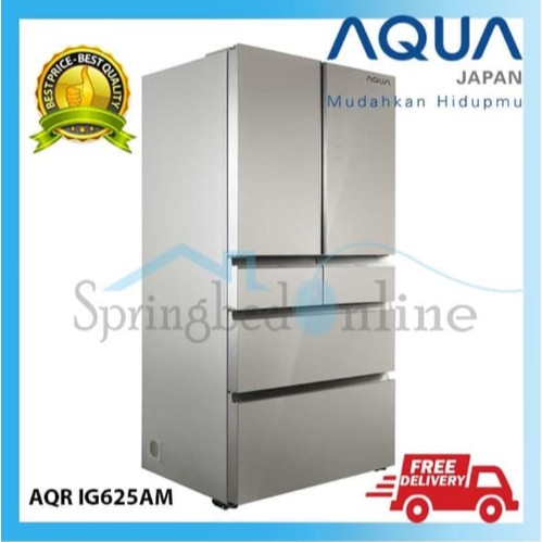 AQUA KULKAS 2 PINTU DAN 4 LACI SHEAT BY SHEAT AQR-IG625AM - ORIGINAL