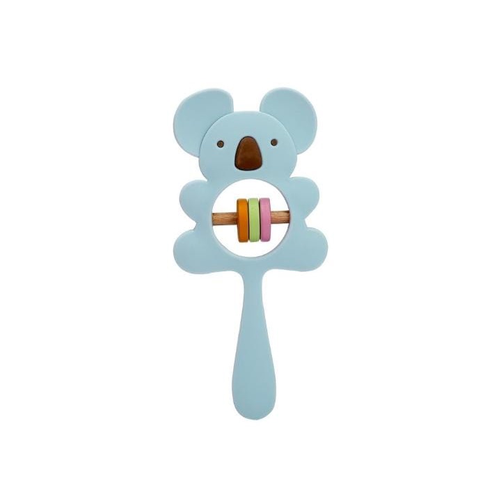 Crumbl Silicone Teether Rattle Stick Toy - Koala Elephant Mainan Toys Gigitan Anak Bayi Silikon Teething Toy-Koala Blue