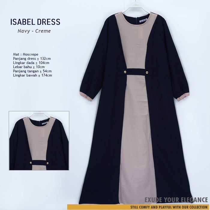 Gamis Moscrepe Polos Terbaru atau Longdress Fashion | ISABEL DRESS