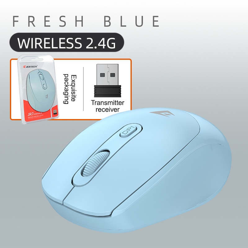 Mouse Wireless Jertech JR7 Ergonomic Design Silent Click 2400 DPI -XOBOX