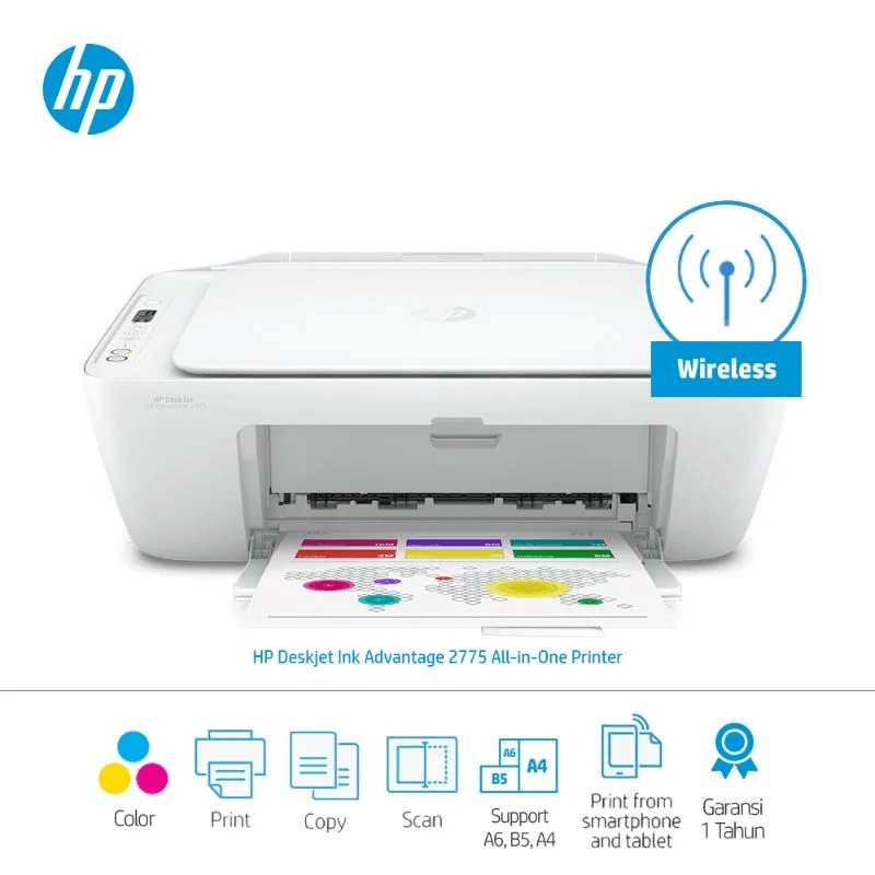 Printer Deskjet HP 2775 Print Scan Copy WiFi Ink Advantage All In One