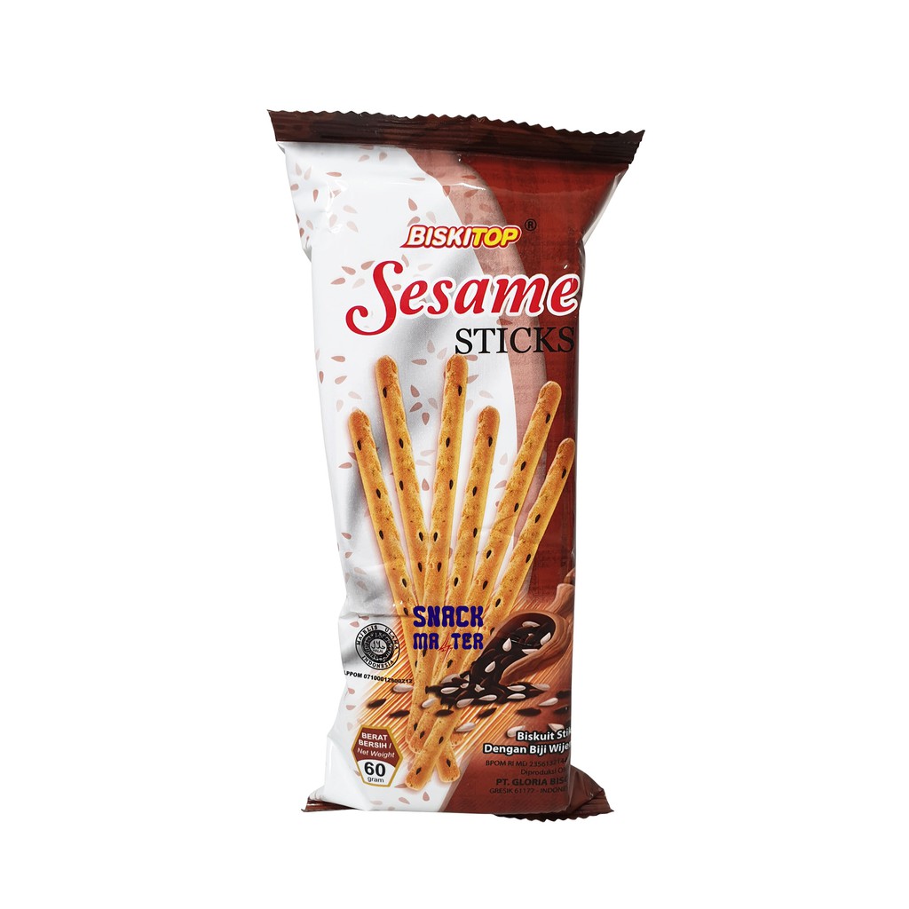 

Biskitop Sesame Stick Biskuit Stick Rasa Wijen - Netto 50 gr