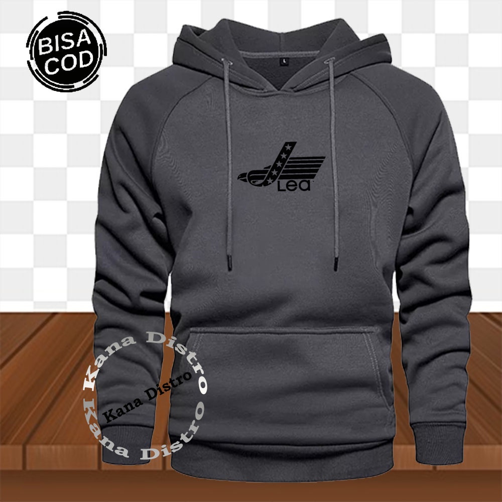 PROMO Hoodie Distro Lea Text Hitam Premium Quality Hoodie Tulisan Hoodie Kata-Kata Hoodie Murah Pria