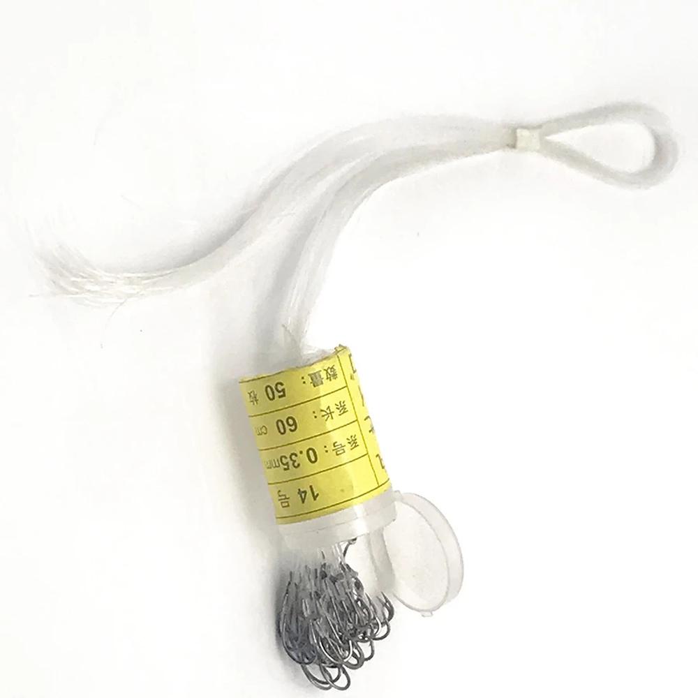 Lanfy Pengait Tali Pancing Memimpin Kepala Carp Fly Tackle Carp Hook Carbon Steel Barbed Hooks with Fishing Line Tied Bait Fishhook