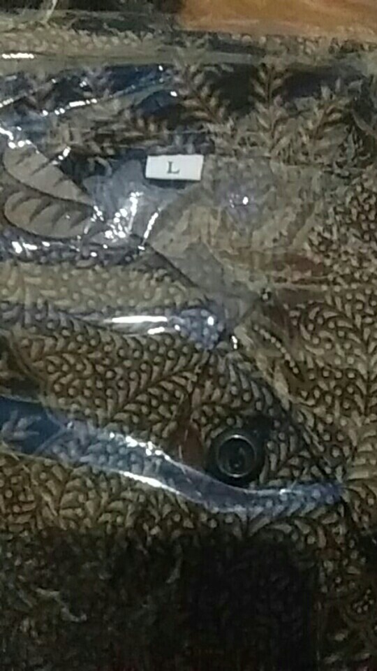 Kemeja Batik Pria Lengan Pendek Size M L Xl Xxl  Bswart Batik Hrb026 Kenongo Hem Panjang Padi