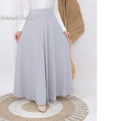 ♦ Rok Panjang Payung Polos Lebar Wanita Jersey Premium Import Rok Lebar Hitam Bawahan Wanita ☻