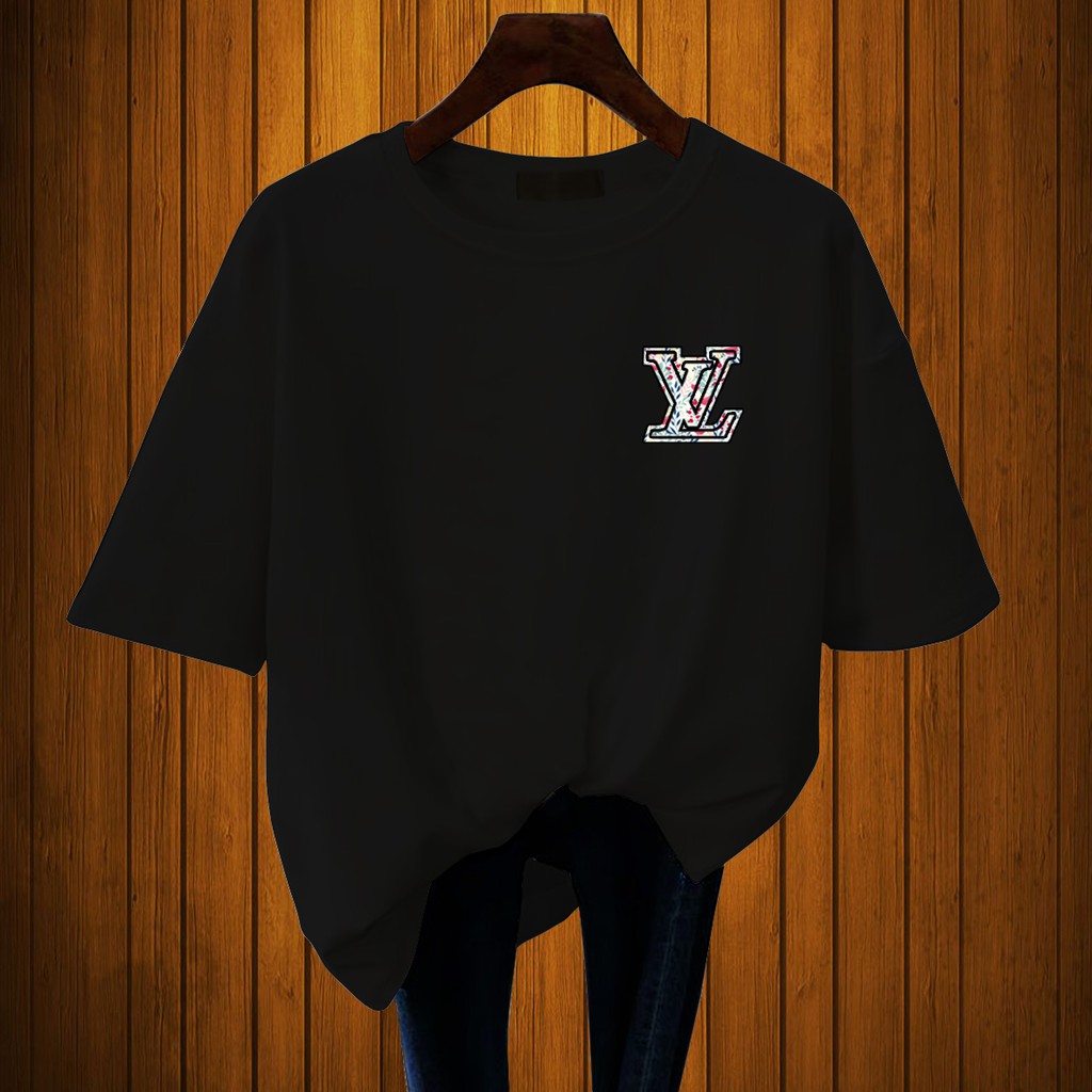 CALVIERO SHOP - BAJU KAOS PRINT L VEE FLOWERS PATTENTS ATASAN WANITA DEWASA