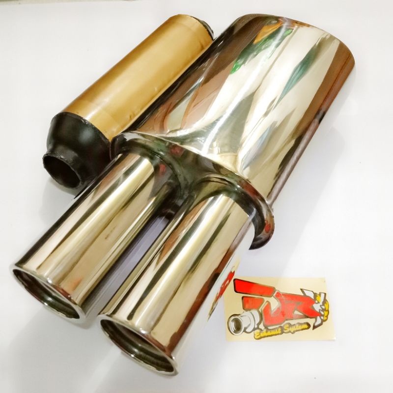 Knalpot Mobil FUJITSUBO CABANG STENLIS + RESSONATOR GOLD Yaris, Calya, Mobillio, Brio, Ayla, Agya