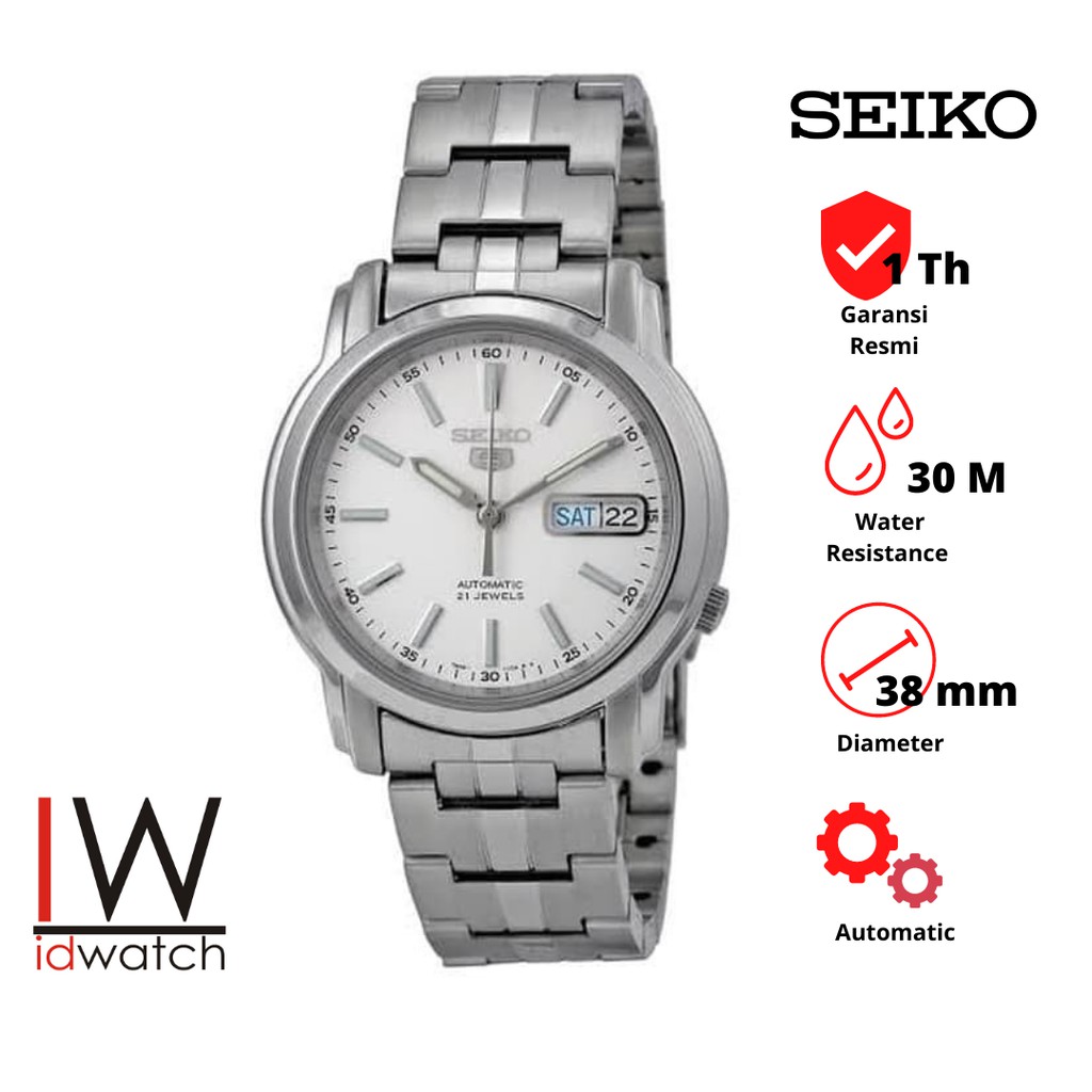 Seiko 5 SNKL75K1 Automatic Jam Tangan Pria Original SNKL75 Wanita Unisex Cewek Cowok