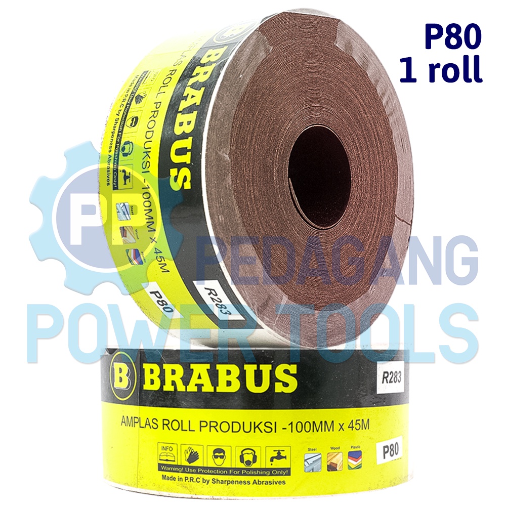 BRABUS NO. 80 AMPLAS ROLL 45 METER KAIN ABRASIVE CLOTH KAYU TEMBOK