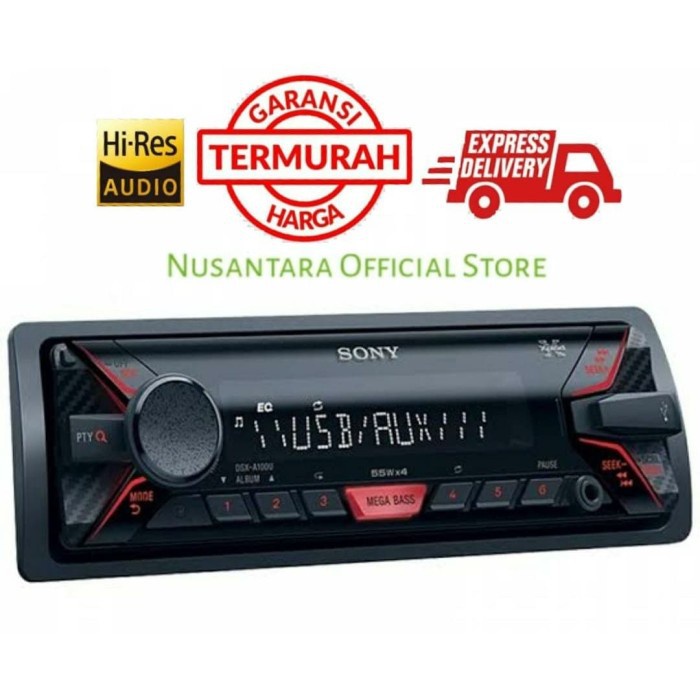 TERMURAH Sony DSX-A110U Single Din Tape Mobil Head Unit USB Radio mp3