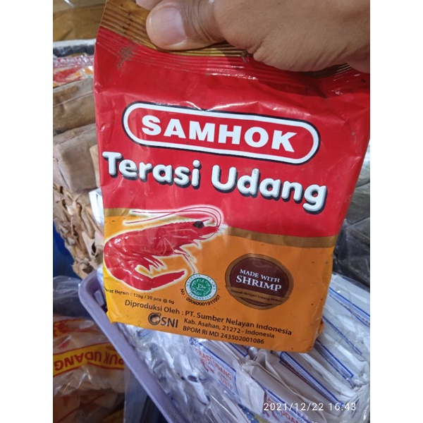 

Terasi udang samhok isi 20 berat seluruh 120 gr