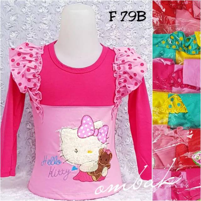 Kaos anak perempuan lengan panjang 1-8 tahun  Hello kitty