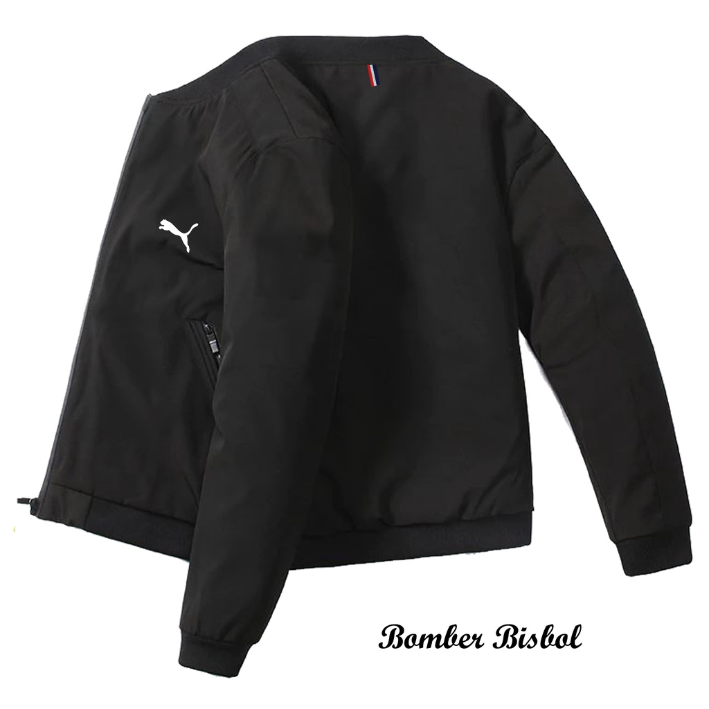 JakeT baseball PRIA LOGO PUMA Original / Jaket Bomber  Pria Terlaris / Jaket Varsity Pria terbaru