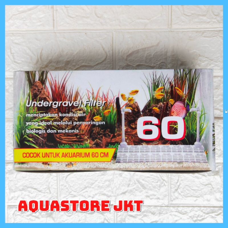 UNDERGRAVEL FILTER AQUARIUM 60 CM CROWN 58 - UNDER GRAVEL FILTER AQUARIUM AQUASCAPE