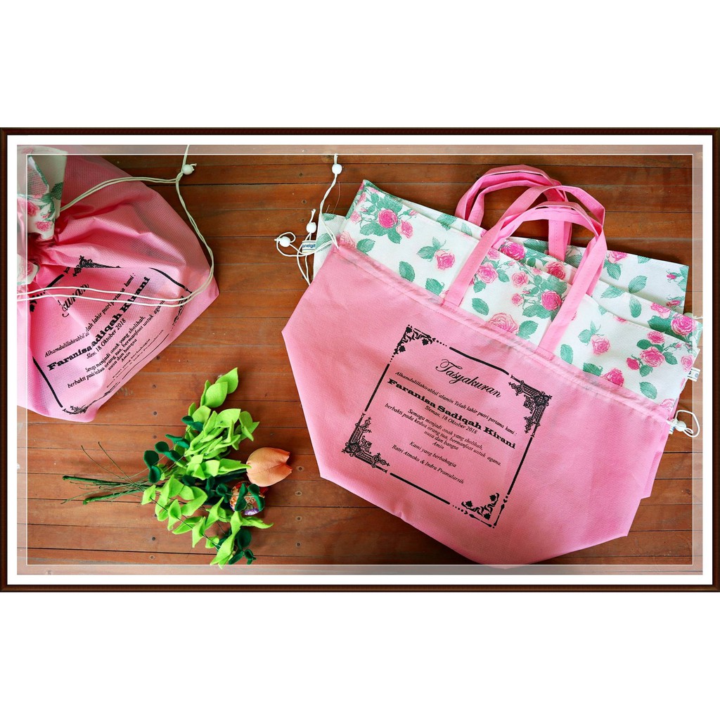 PRE ORDER TAS SPUNDBOND 21.21.35 HAJATAN  TAS NASI BOX KUE ULANG TAHUN OLEH-OLEH BESEK GODYBAG SERUT-2