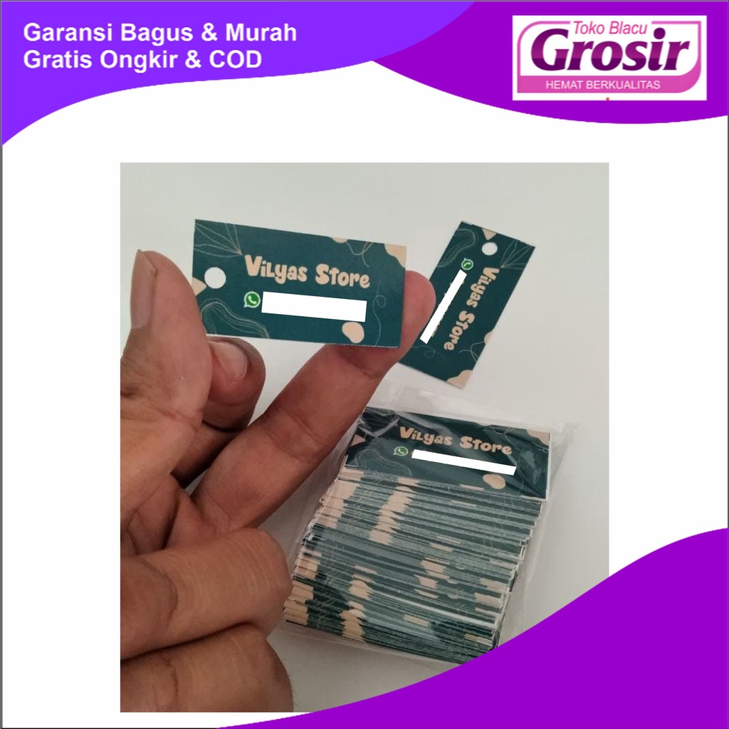

SALE HANG TAG CUSTOM TAG MERK BAJU TAG 3x5 Min 350 pc TOKO BLACU