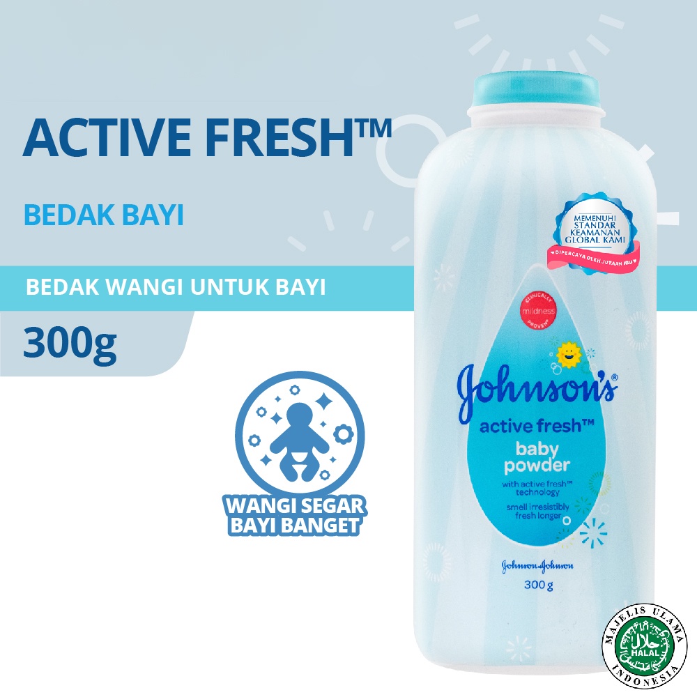 Johnsons Powder Active Fresh / Blossoms / Bedtime/ Milk Rice  / White 300gr + Bubble Wrap / Toko Makmur Online