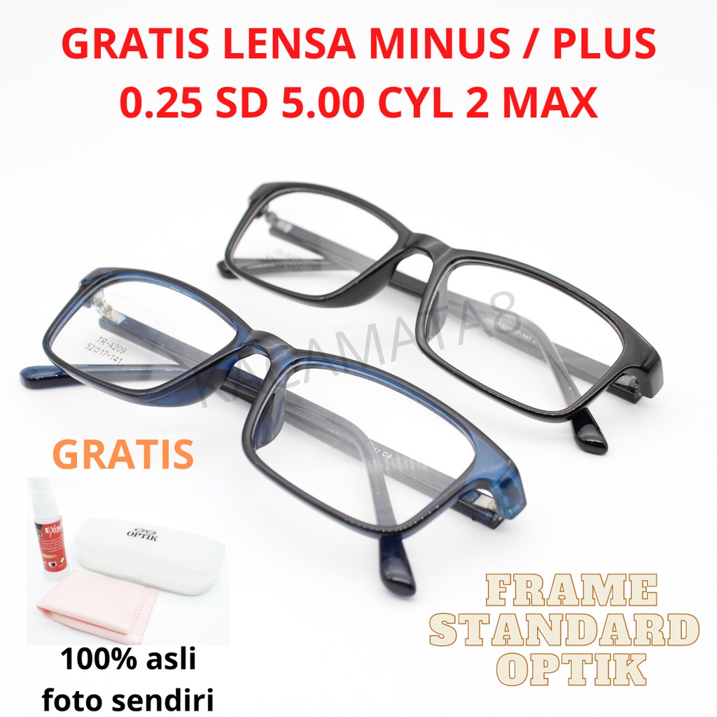 frame kacamata standard optik plus minus plus progresif potochromic bluechromic