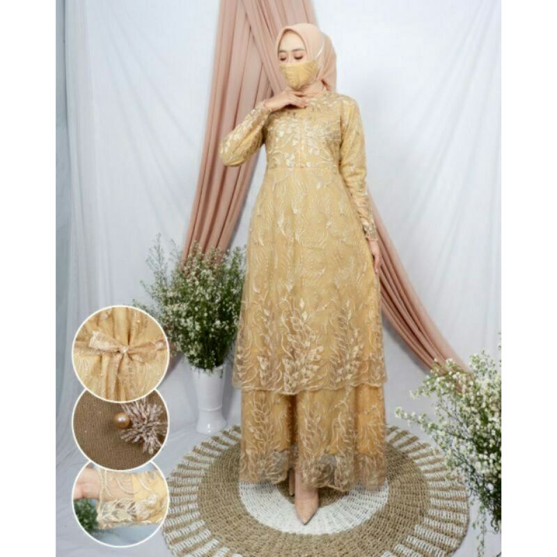 GAMIS TINGKAT GAMIS MUTIARA TILLE MODERN GAMIS PESTA GAMIS MUSLIM