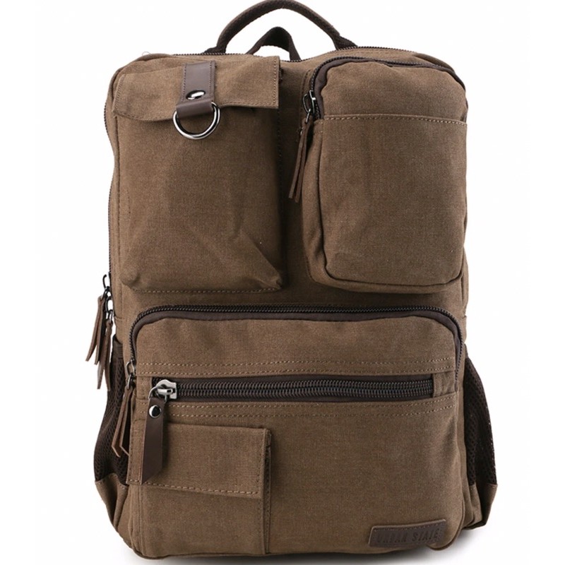 Urban State Canvas Pocket Backpack Brown