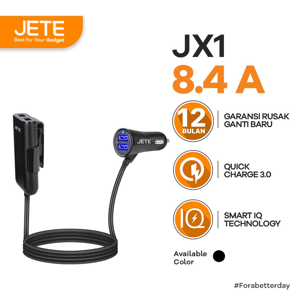 CAR CHARGER JETE PLUG IN JX1 8.4A - ORIGINAL JETE