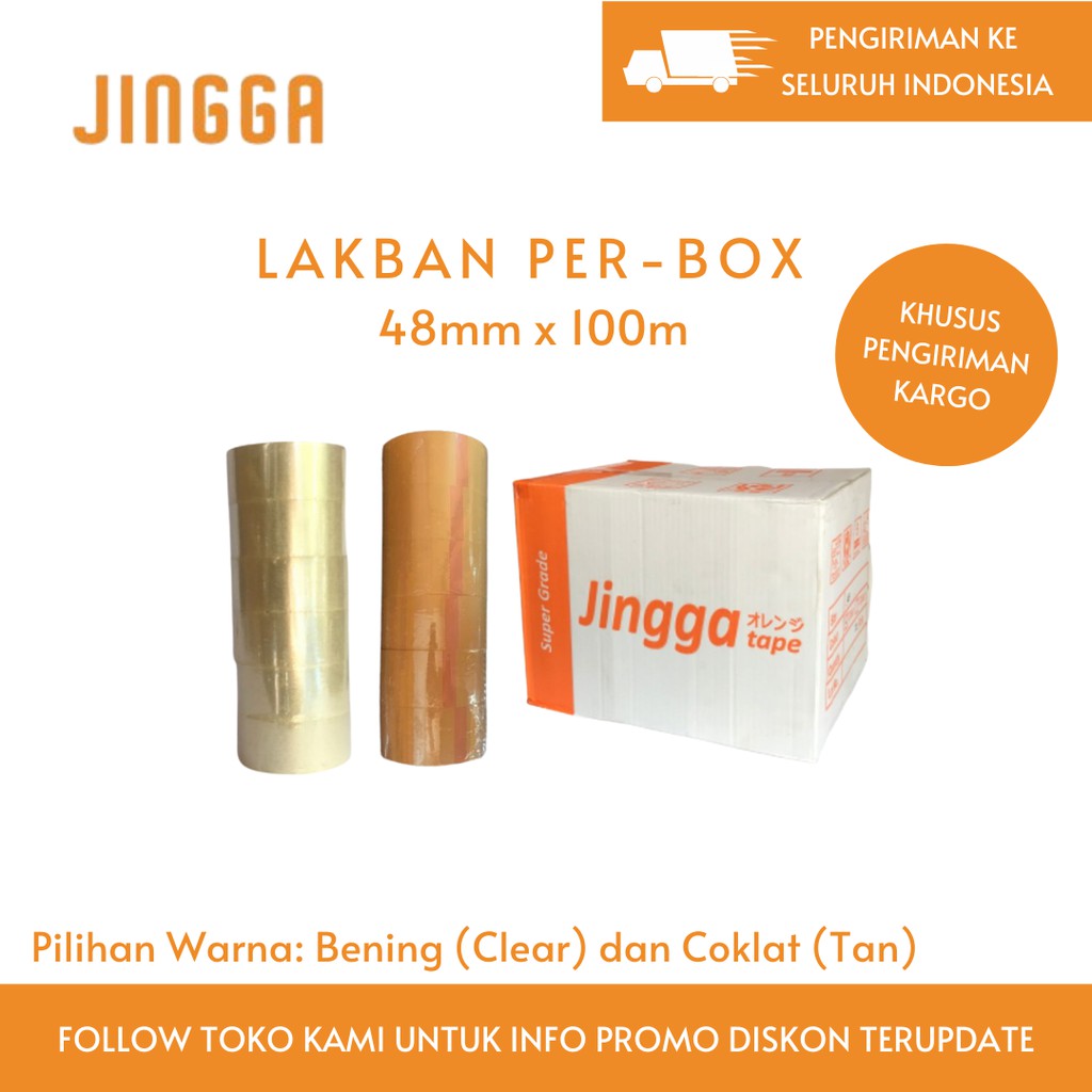 

(KHUSUS KARGO) BOX Lakban Bening / Lakban Coklat 45mm x 100m (45 micron)