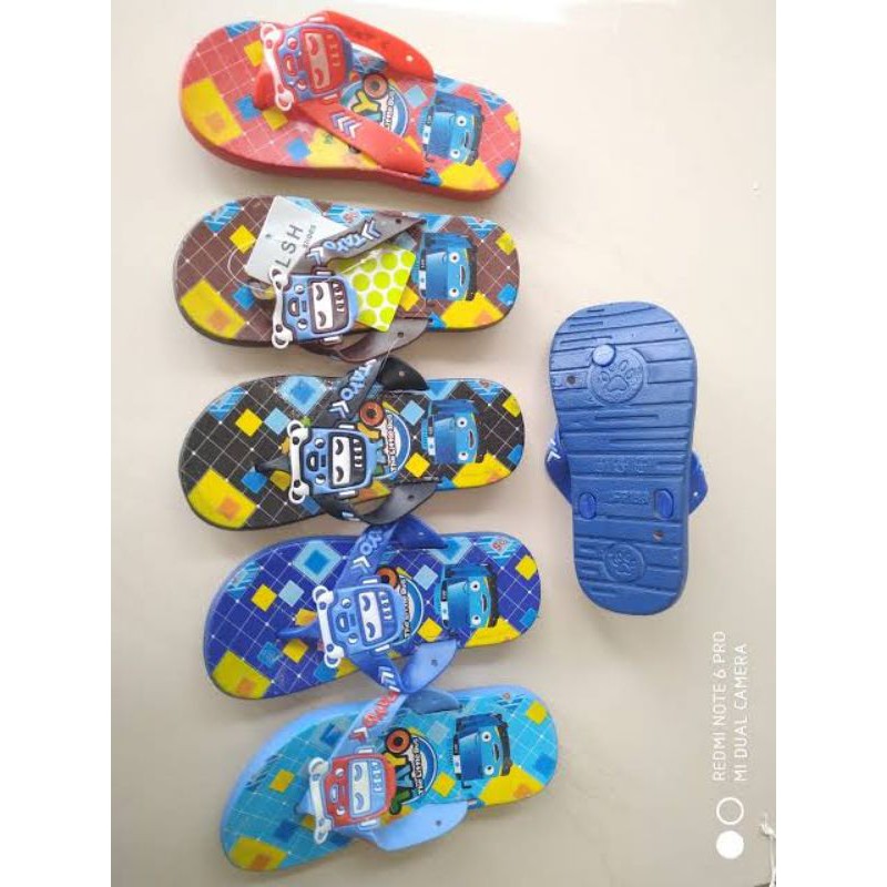 sandal anak motif tayo - sandal jepit anak anak