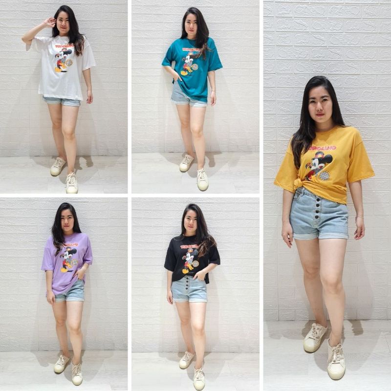 kaos wanita fag3985 KAOS TOPOLINO MICKEY IMPORT OVERSIZED