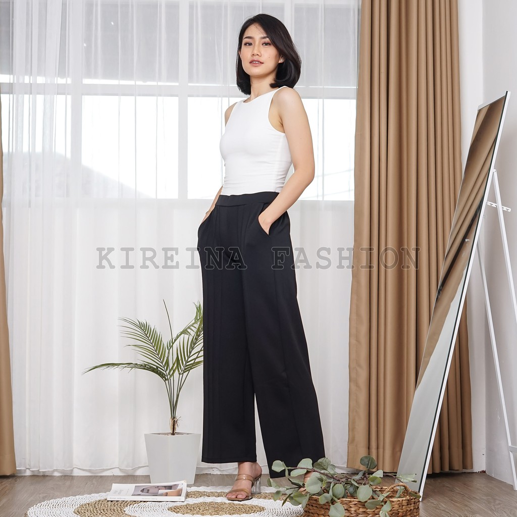 Celana Kulot Scuba Wanita Celana Import Highwaist Office Pant Import | Kireina Fashion