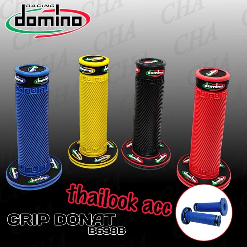 Handgrip Handfat Domino Donat Bulu Grip Tangan Motor Bebek Matic &amp; Tulisan Timbul On Road Donut