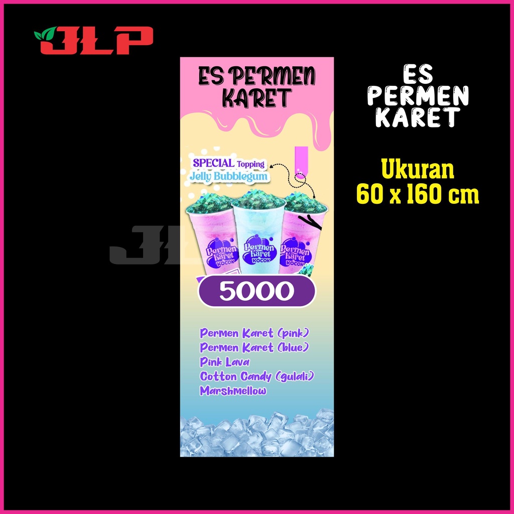 banner es permen karet / spanduk es permen karet / jualan es permen karet