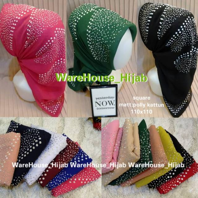 hijab mute swarovski glamour line / Hijab Segi Empat mute / Jilbab SegiEmpat mute / Kerudung Segi Em