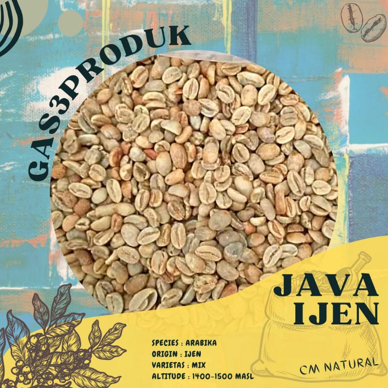 

green Bean Biji kopi Arabika arabica Java Ijen proses Natural CM Grade 1