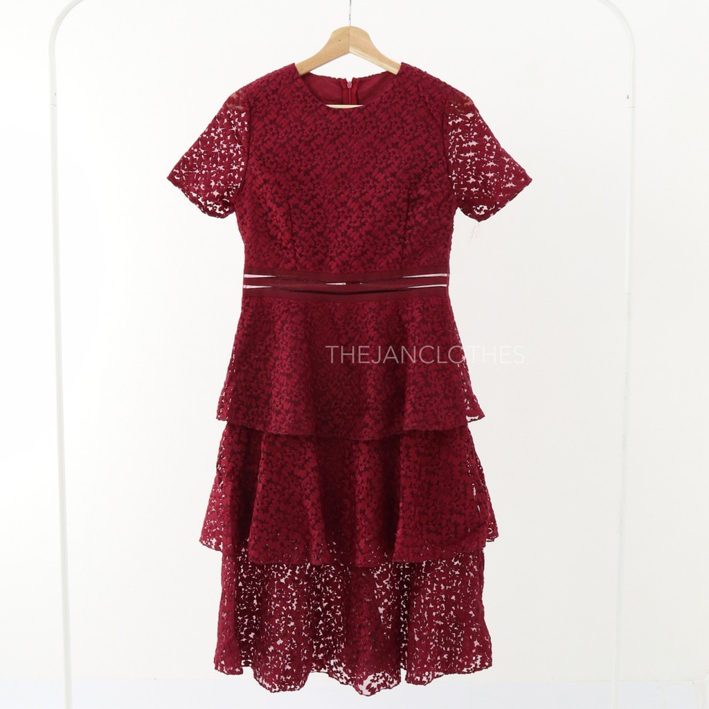 Tyra dress marun  -Thejanclothes