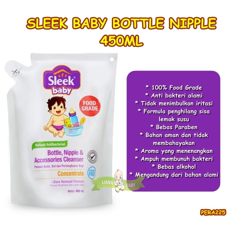 PERA225 SLEEK BABY BOTTLE NIPPLE POUCH SABUN CUCI BOTOL BAYI 450ML